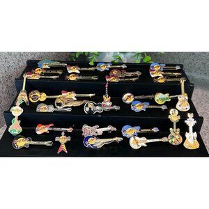 Hard Rock Cafe Guitar Pin Pins Collection Cities Lot 32 Maui Las Vegas Orlando +